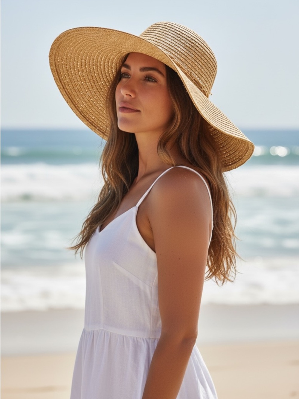 Target Wide Brim Straw Sun Hat in Natural Tan